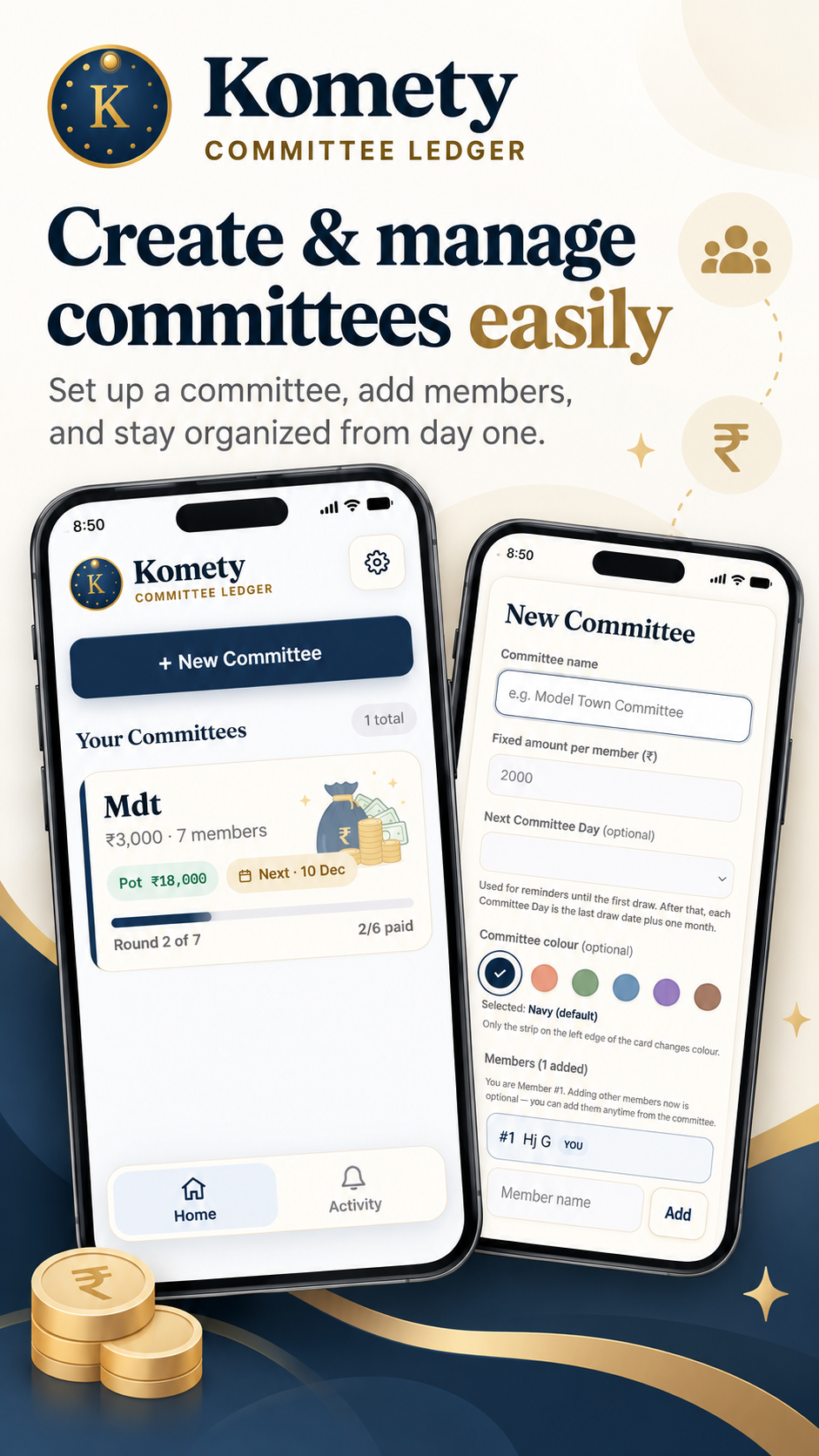 Create a committee and add its members